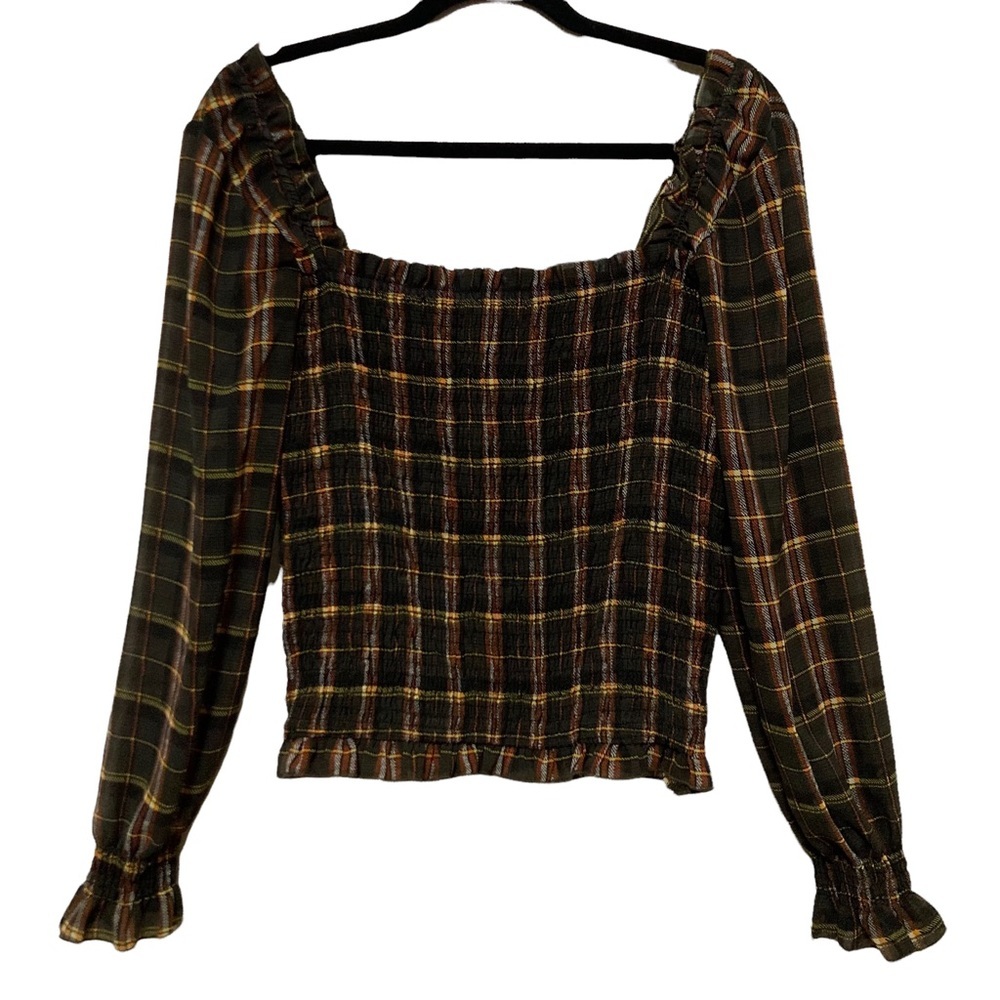 Toby & Olivia bubble sleeve smocked top size XL